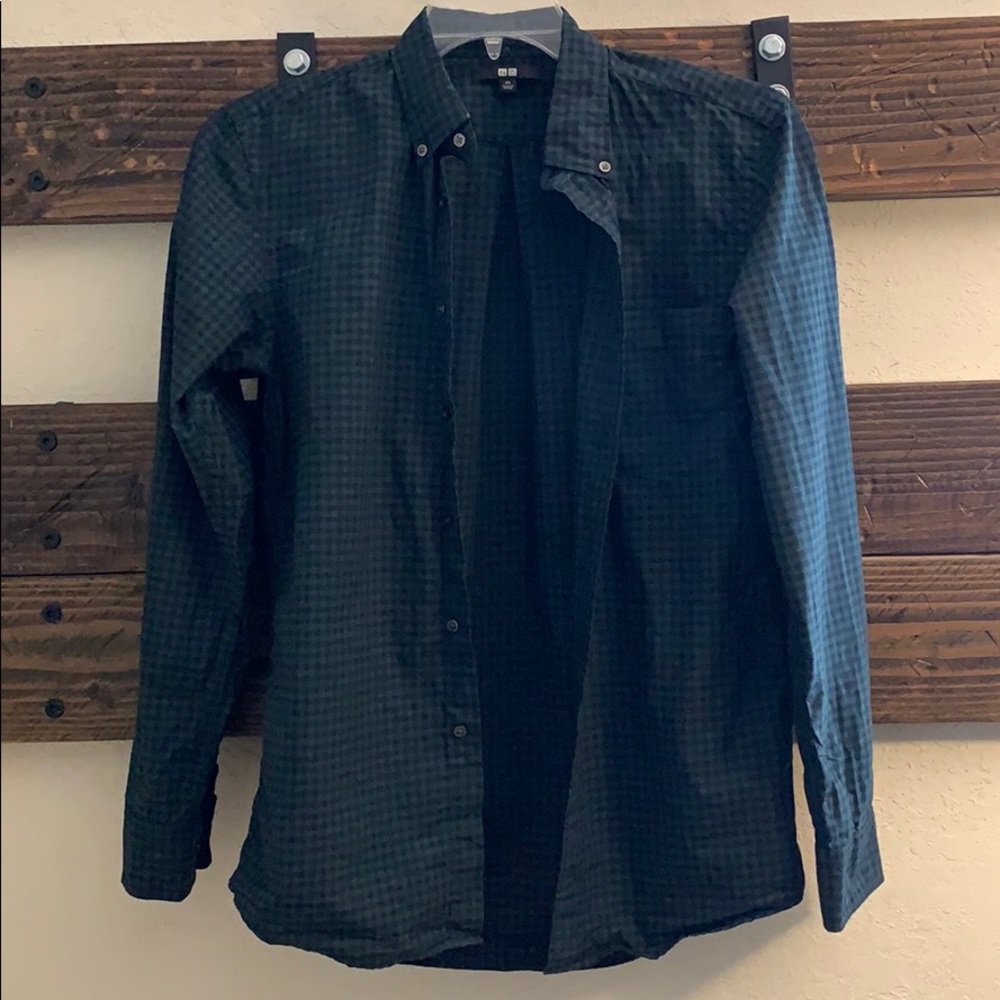 Uniqlo Men Broadcloth Checked Long Sleeve XS
